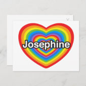 Ich Liebe Josephine. Ich Liebe dir Josephine. Herz Postkarte (Vorne/Hinten)