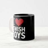 Ich Liebe jüdische Jungs Ich höre jüdische Jungs H Zweifarbige Tasse (Vorderseite Links)