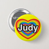 Ich Liebe Judy. Ich Liebe dir Judy. Herz Button (Vorne & Hinten)