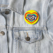Ich Liebe Judy. Ich Liebe dir Judy. Herz Button (Beispiel)