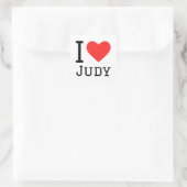 Ich Liebe judy Quadratischer Aufkleber (Tasche)