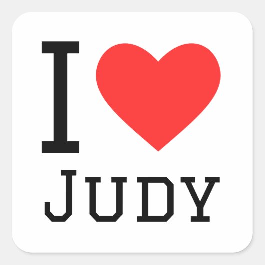 Ich Liebe judy Quadratischer Aufkleber (Vorderseite)