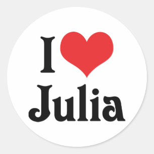 Ich liebe Julia Runder Aufkleber
