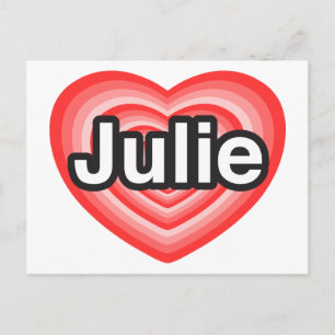 Ich Liebe Julie. Ich Liebe dir Julie. Herz Postkarte