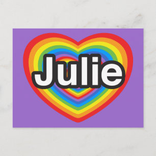 Ich Liebe Julie. Ich Liebe dir Julie. Herz Postkarte