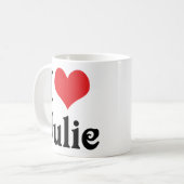 Ich liebe Julie Kaffeetasse (Vorderseite Links)