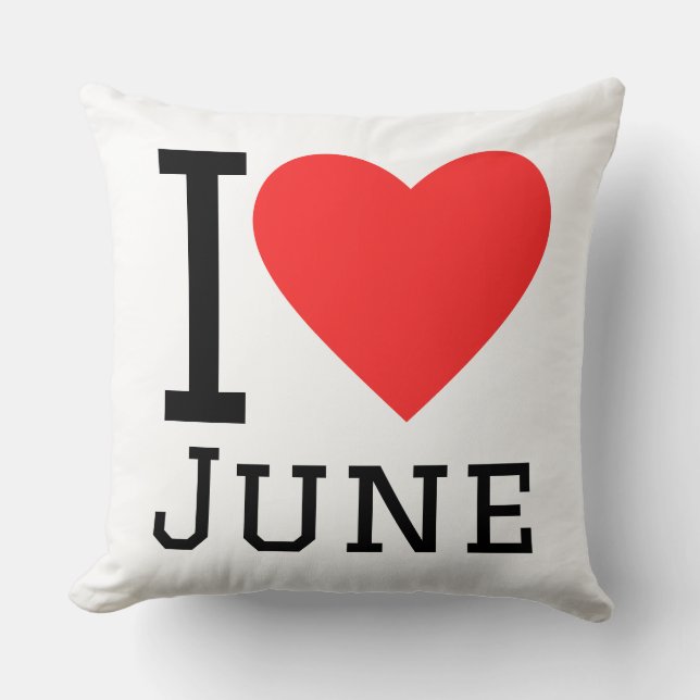 Ich liebe Juni Kissen (Vorderseite)