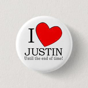 Ich liebe Justin bis ans Ende aller Zeiten! Knopf Button