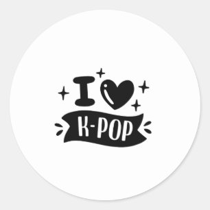Ich liebe K-Pop-Aufkleber Runder Aufkleber