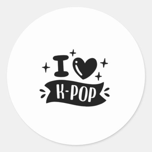 Ich liebe K-Pop-Aufkleber Runder Aufkleber (Vorderseite)