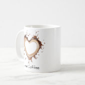 Ich Liebe Kaffee, aber erst Kaffee, Herzform, Spaß Kaffeetasse (Vorderseite Links)