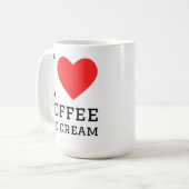 Ich liebe Kaffee-Eiscreme Kaffeetasse (Vorderseite Links)
