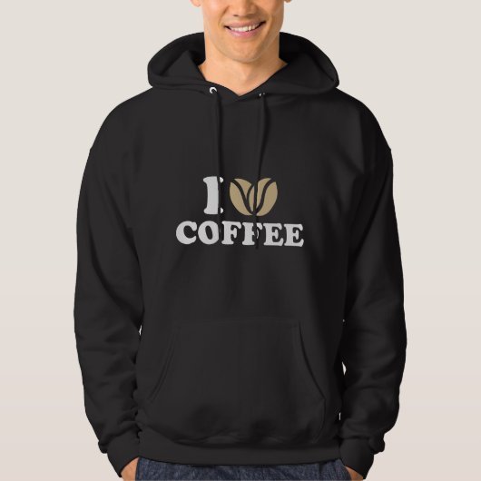 Ich liebe Kaffee Hoodie (Vorderseite)