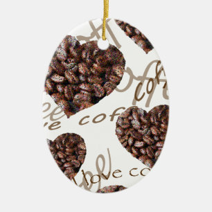 Ich Liebe Kaffee! Keramik Ornament