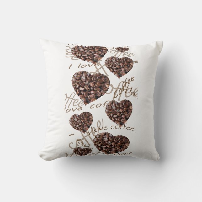 Ich Liebe Kaffee! Kissen (Vorderseite)