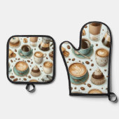 Ich liebe Kaffee Ofenhandschuh & Topflappen-Set (Vorderseite)