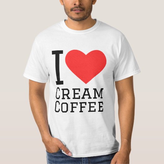 Ich Liebe Kaffee Sahne T-Shirt (Vorderseite)