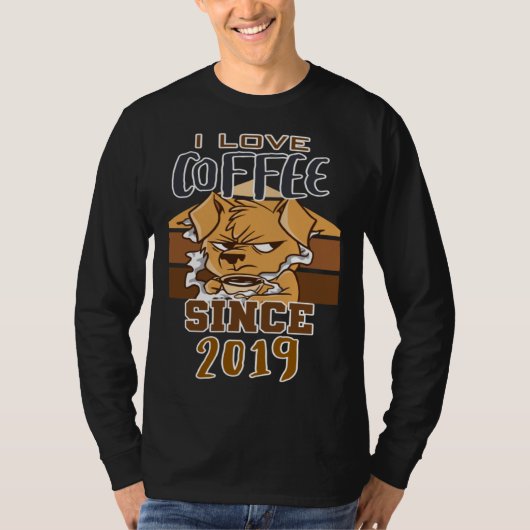 Ich liebe Kaffee seit 2019 T-Shirt (Vorderseite)