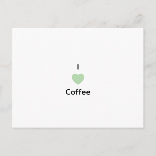 Ich liebe Kaffee Text  Feiertagspostkarte (Vorderseite)