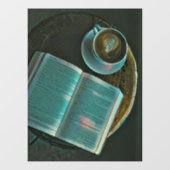 Ich Liebe Kaffee und Bücher Fensteraufkleber (Blatt)