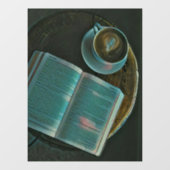 Ich Liebe Kaffee und Bücher Fensteraufkleber (Blatt)