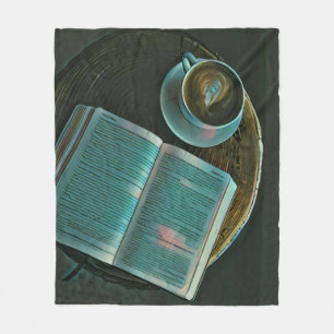 Ich Liebe Kaffee und Bücher Fleecedecke