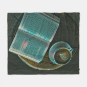 Ich Liebe Kaffee und Bücher Fleecedecke (Vorderseite (Horizontal))