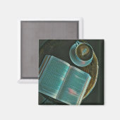 Ich Liebe Kaffee und Bücher Magnet (Vorderseite/Rückseite)