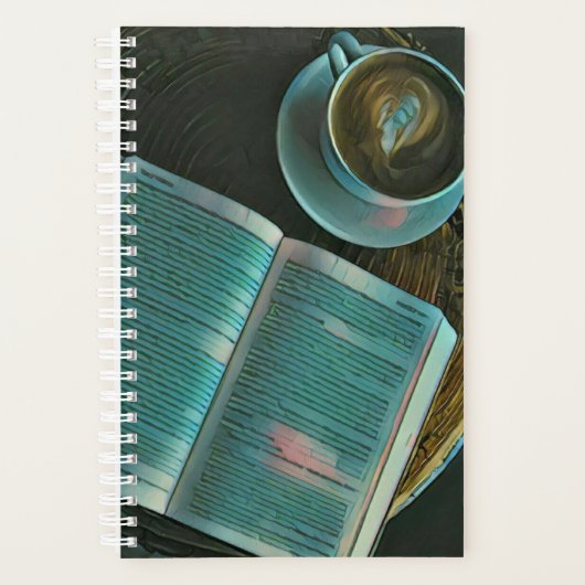 Ich Liebe Kaffee und Bücher Planer (Vorderseite)