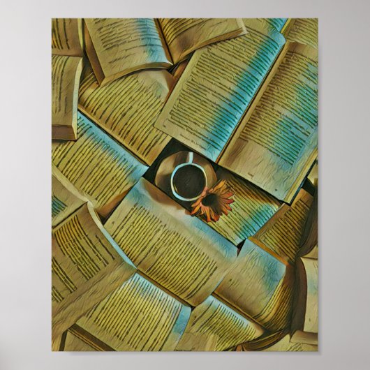 Ich Liebe Kaffee und Bücher Poster (Vorne)