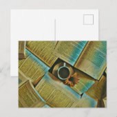 Ich Liebe Kaffee und Bücher Postkarte (Vorne/Hinten)