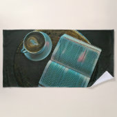 Ich Liebe Kaffee und Bücher Strandtuch (Vorderseite)
