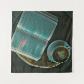 Ich Liebe Kaffee und Bücher Wandteppich (Vorderseite (Horizontal))