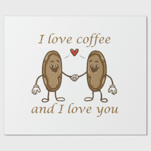 Ich Liebe Kaffee und ich Liebe Sie Geschenkpapier