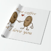 Ich Liebe Kaffee und ich Liebe Sie Geschenkpapier (Ungerollt)