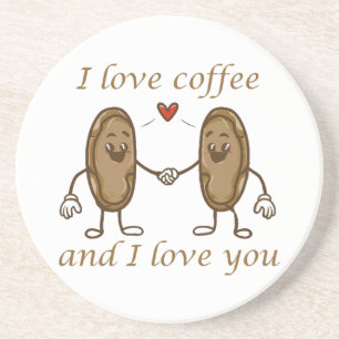 Ich Liebe Kaffee und ich Liebe Sie Getränkeuntersetzer
