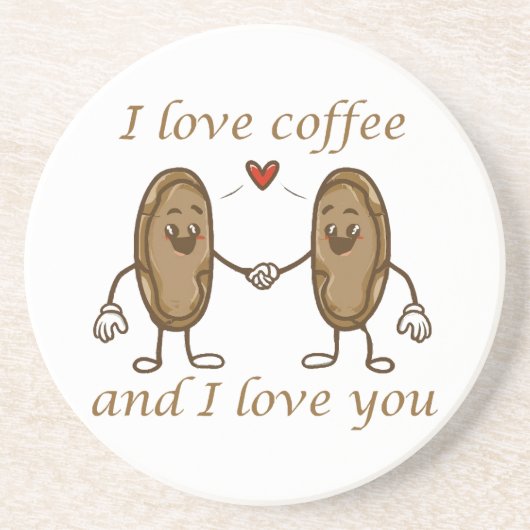 Ich Liebe Kaffee und ich Liebe Sie Getränkeuntersetzer (Vorne)