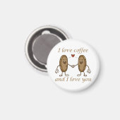 Ich Liebe Kaffee und ich Liebe Sie Magnet (Vorderseite/Rückseite)