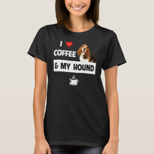 Ich Liebe Kaffee und mein Basset Hund Mama Vater H T-Shirt