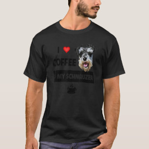 Ich Liebe Kaffee und mein Schnauzer Mama Vater Tie T-Shirt
