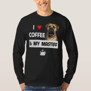 Ich Liebe Kaffee und meine Bullmastiff Mama Vater  T-Shirt