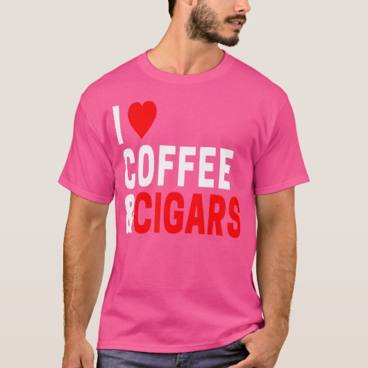Ich liebe Kaffee und Zigarren T-Shirt (Vorderseite)