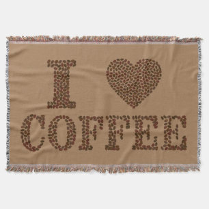 "Ich Liebe Kaffee" werfen Decke. Decke