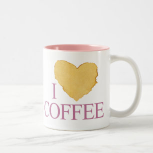 ich liebe Kaffee Zweifarbige Tasse