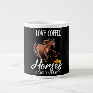 Ich Liebe Kaffeepferde und viele schlechte Worte Jumbo-Tasse