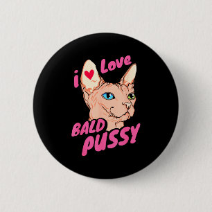 Ich liebe kahle erwachsene Humor-Witz lustige haar Button