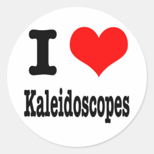 ICH LIEBE Kaleidoskope Runder Aufkleber