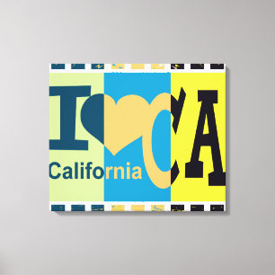Ich liebe Kalifornien - Pop-Art Leinwanddruck