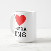 Ich liebe Kameraobjektiv Kaffeetasse (Vorderseite Links)