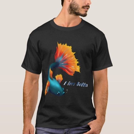 Ich liebe Kampffische T-Shirt (Vorderseite)